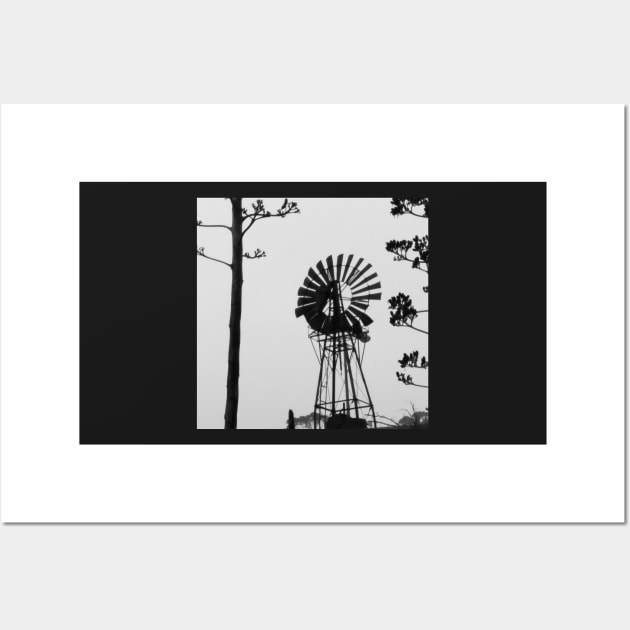 Metallic Water Pumping Windmill Rural Machinery Wall Art by oknoki